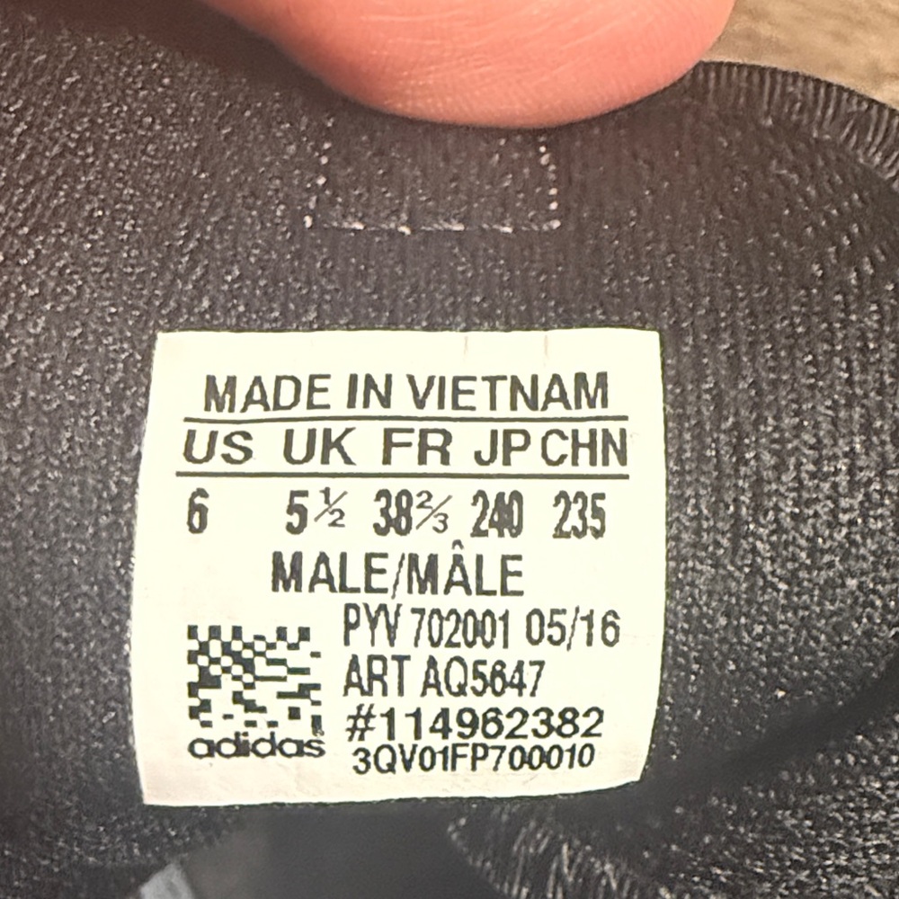 Adidas Men's Black and Gray Wrestling Shoes sz 6 - Picture 7 of 7
